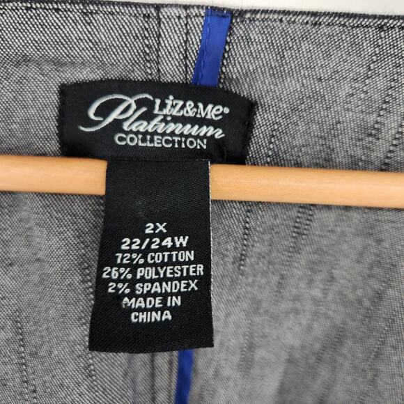 Liz & Me Platinum Collection Women's 2X 22/24W Denim Open Front Jacket - Picture 3 of 6